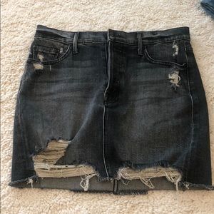 Black mother jean skirt (distressed)
